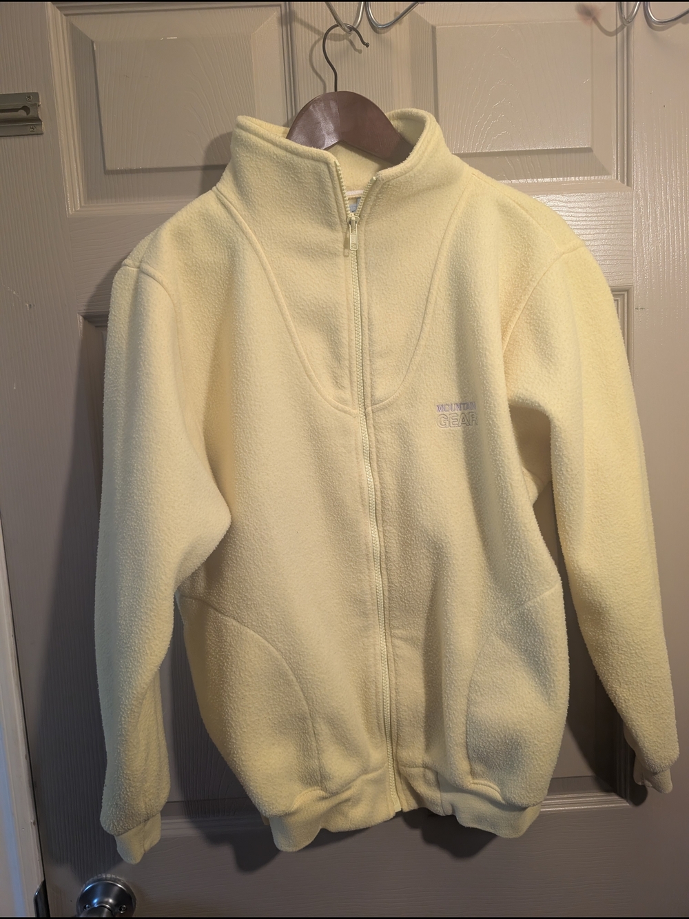 Vintage Light Yellow Mountain Gear Full-Zip Fleece Jacket
